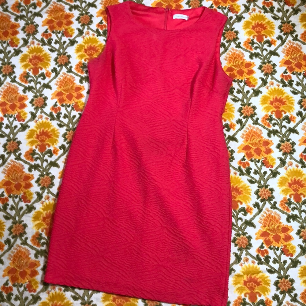 Calvin Klein Red Sleeveless Dress
